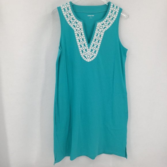 Lands' End Other - Lands End Cotton swim cover-up dress white new M